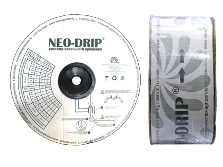 капельная лента neo-drip (толщина 8 mils), шаг 10 см, вылив 0,75 л/ч - 1000 м